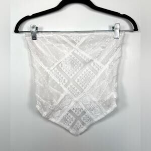 Pookie & Sebastian White Lace Floral Tube Top Size XS NWT
